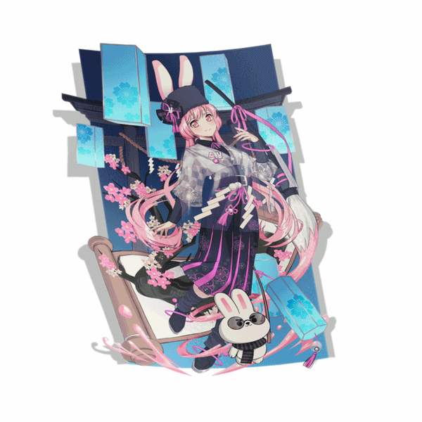 "Mascot" Momo New Years Full Body Sticker