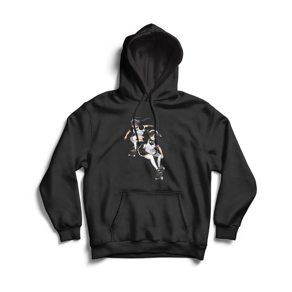 "SKATING MAIDS" Hoodie Black
