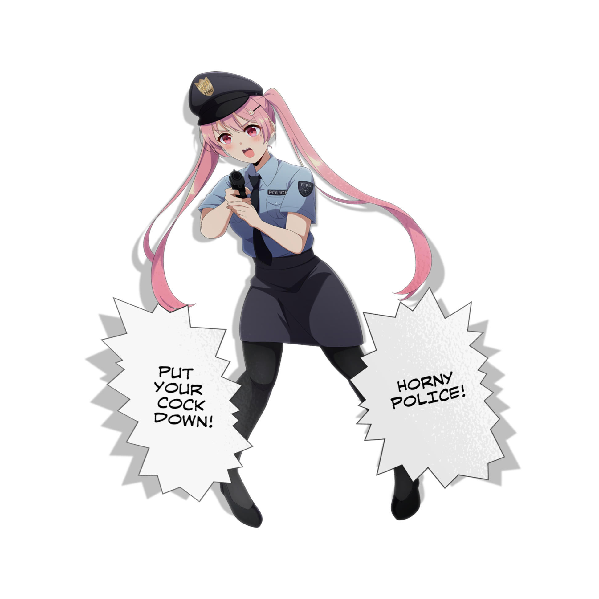 "Mascot" Momo Horny Police Sticker