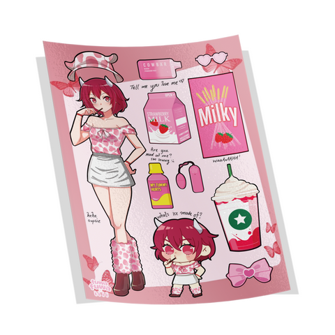 "Mommy Milkers" Sticker Sheet - Picking Strawberries