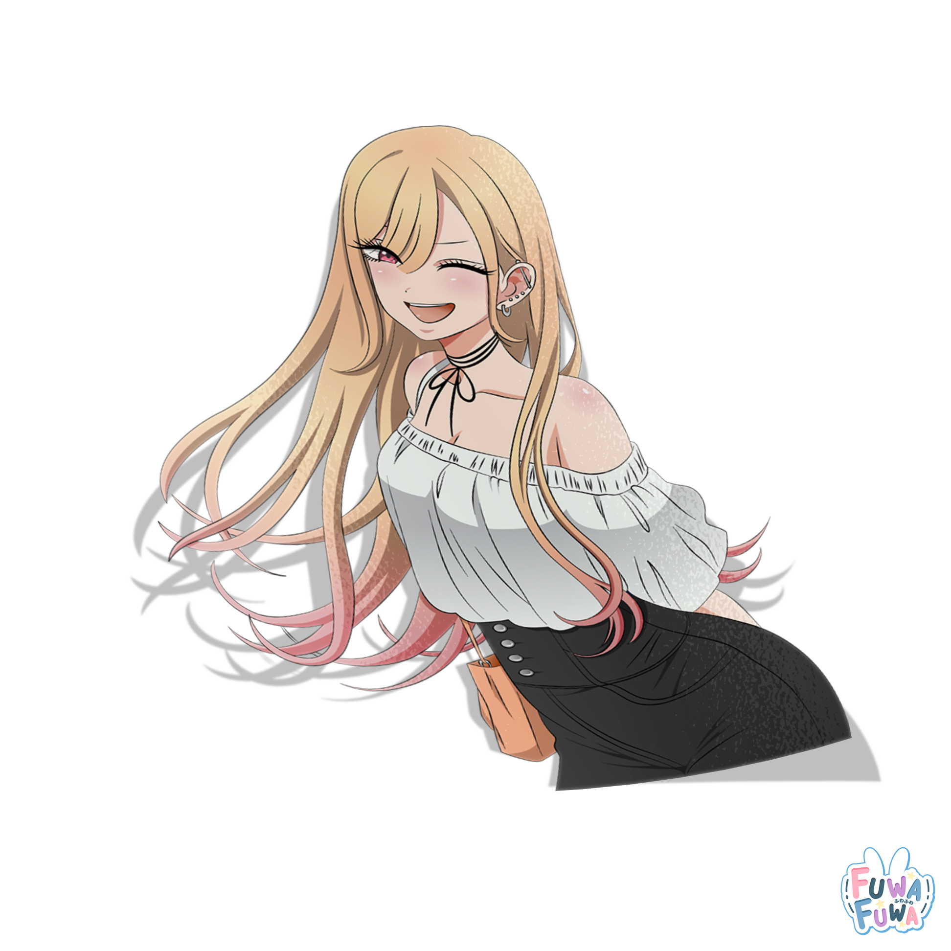 "DRESS UP DARLING" Marin Casual White Sticker