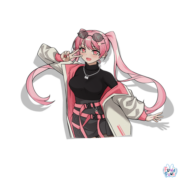 "Mascot" Momo Half Body Sticker