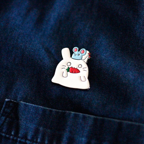 Chubby Bunny and friend Pin