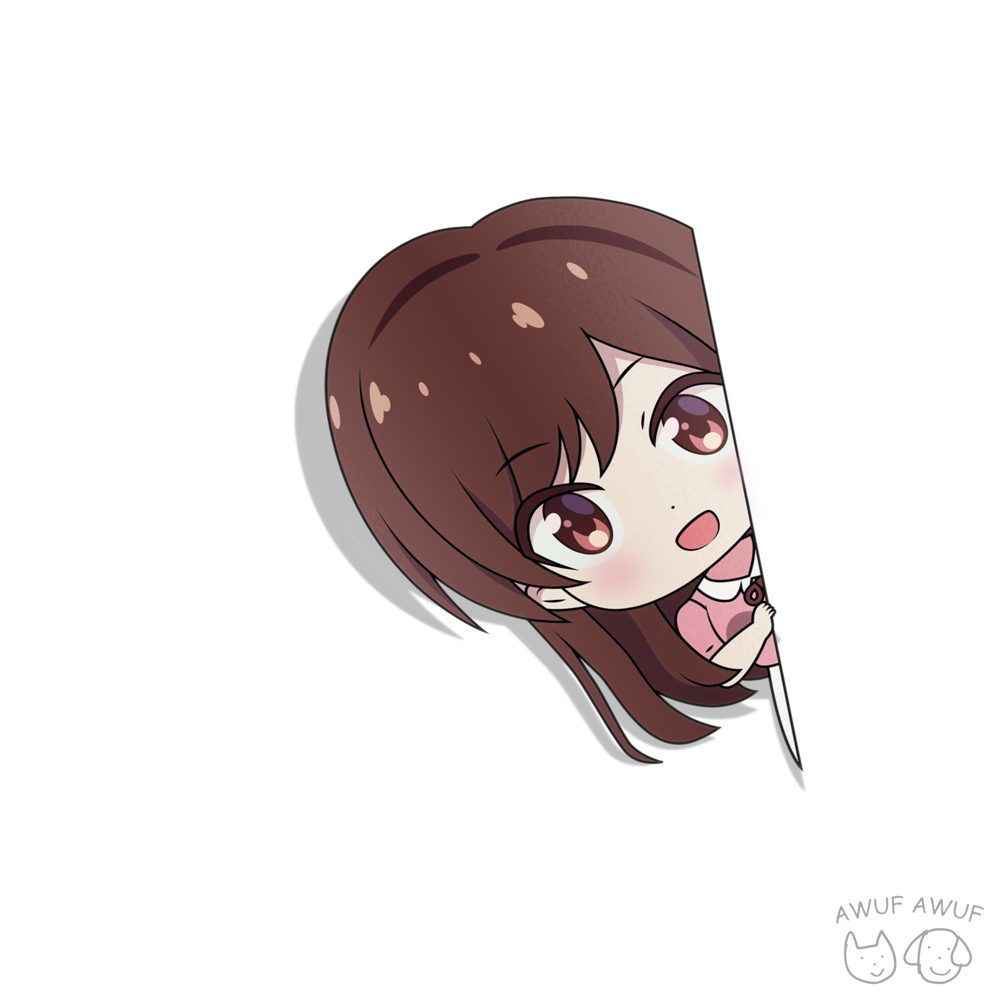 "GIRLFRIEND" Chizuru Side Peeker Chibi Sticker