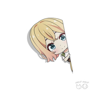 "GIRLFRIEND" Mami Side Peeker Chibi Sticker