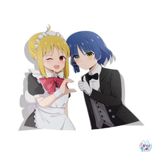 "BOCCHI" Nijika and Ryo Maid Half Body Sticker