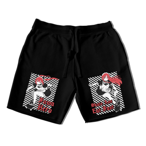 "SKATING MAIDS" Cotton Shorts Black