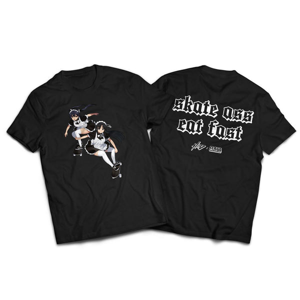 "SKATING MAIDS" Shirt Black